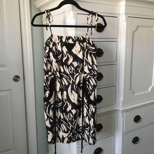 French Connection Tropical Mini Dress with Drawstring Waist